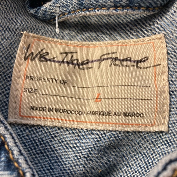 Free People/ We The Free Dia Denim Blue Jean Jacket Size X-Small and Large - Picture 10 of 12